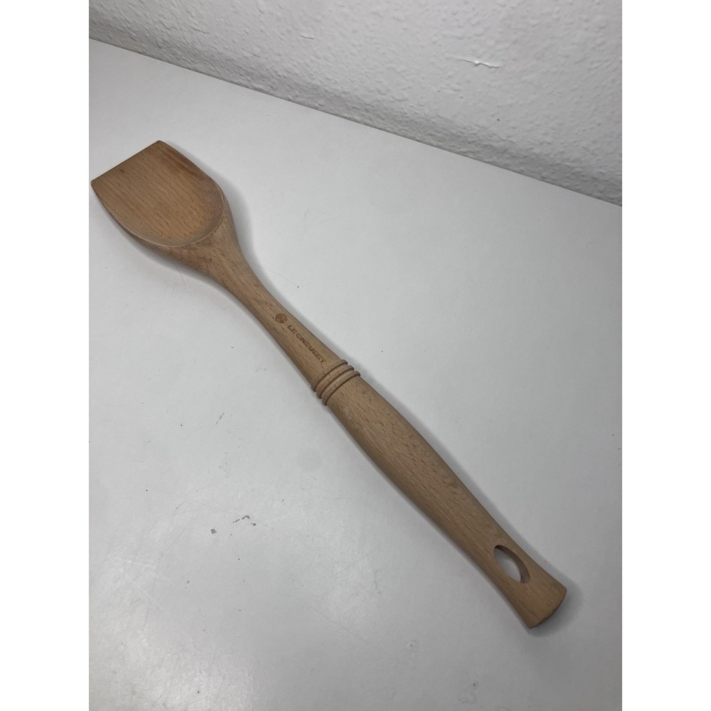 Le Creuset Wooden Scraping Spoon Beech wood Revolution series 12.5" x 2.25"